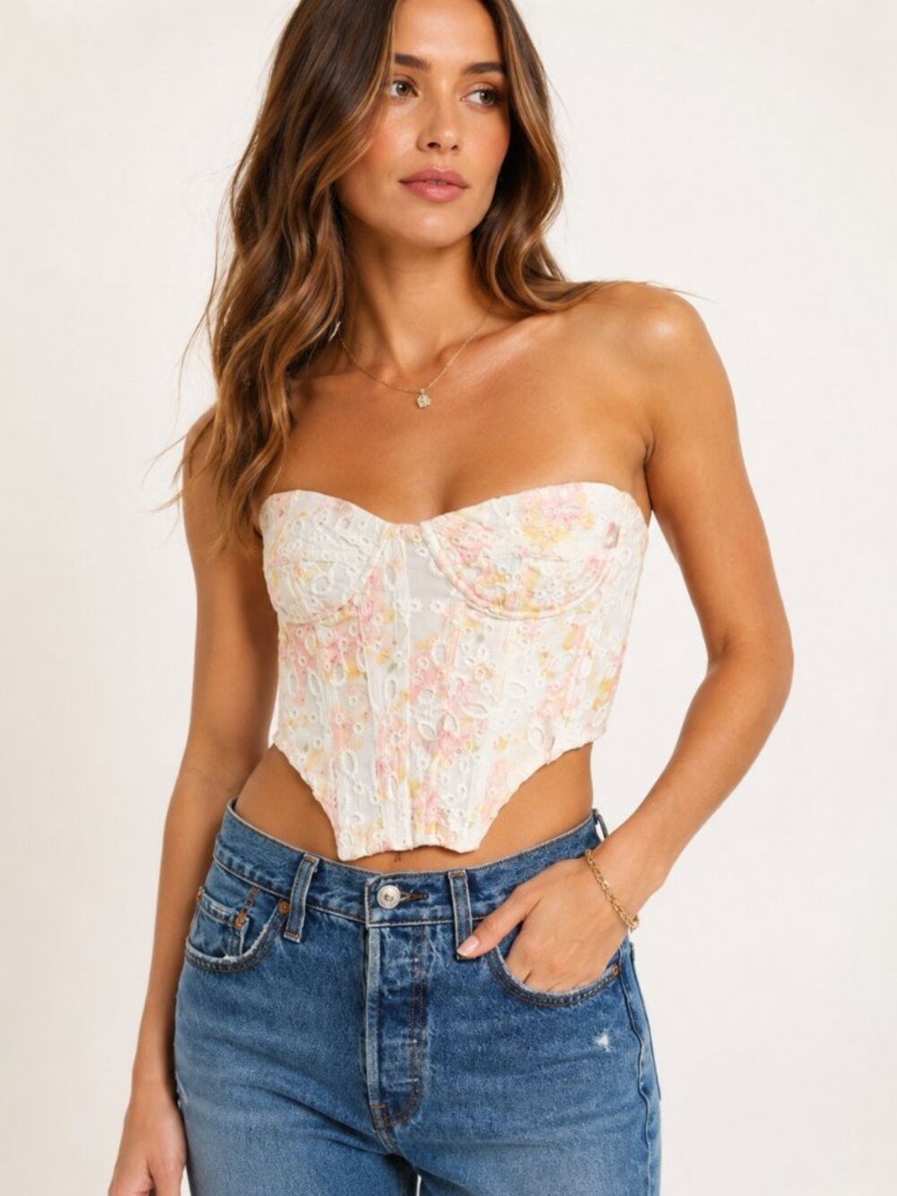 NWT Bardot Lila Bustier Strapless Top Large